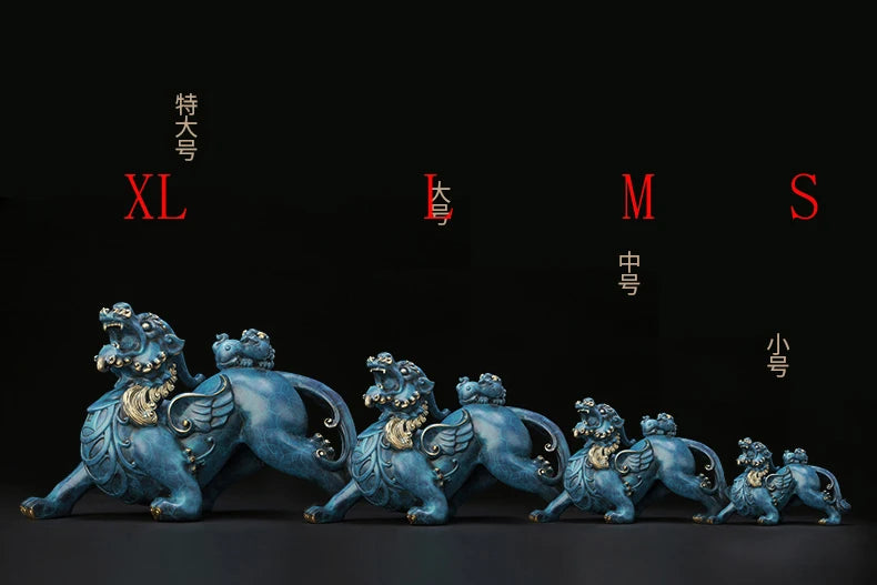 Large TOP grade bless family home Safety business Shop wealth efficacious Talisman FENG SHUI brass lightning PI XIU statue