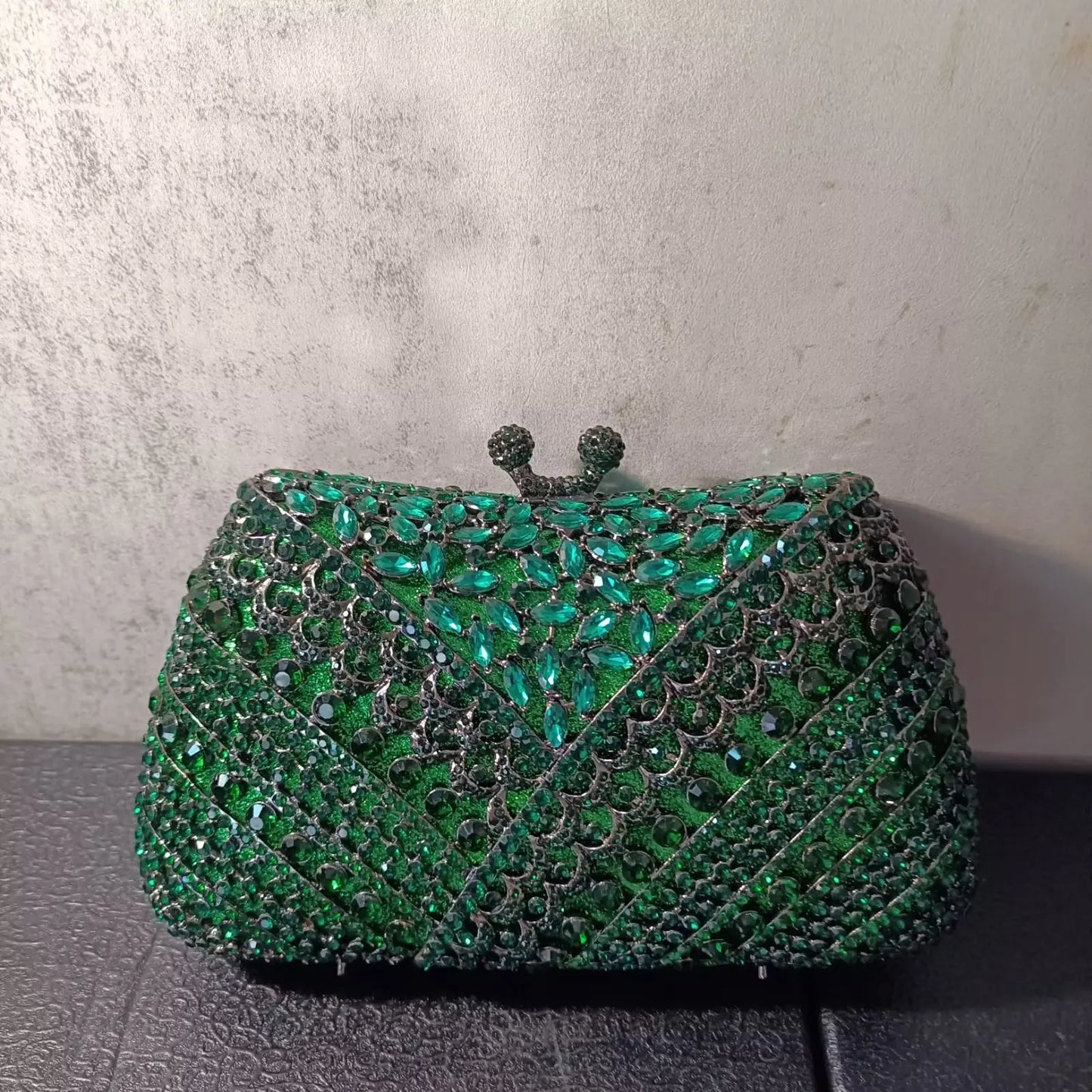 Top Selling Hollow Out Green Blue Orange Bag Woman Diamond Clutches Wedding Bridal Evening Purse Dinner Party Crystal Handbag