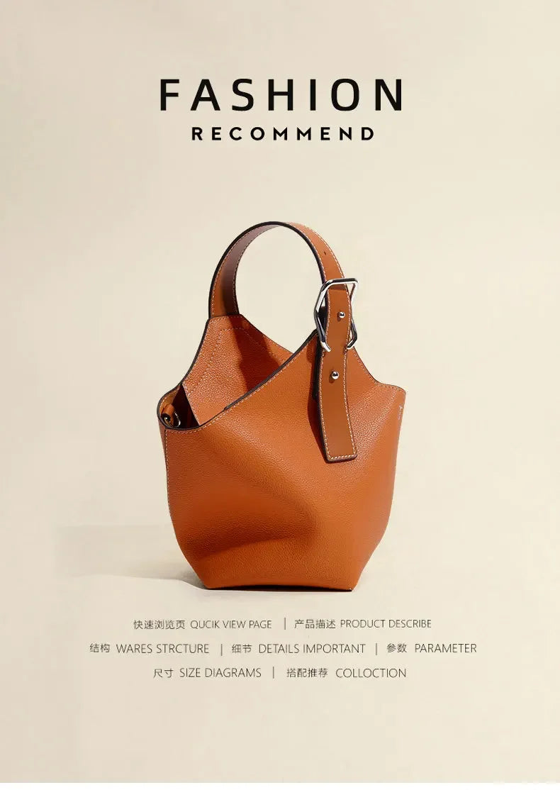 Tote Bag, Large Capacity Women's Genuine Leather Bag, Niche Design Shoulder Bag Ladies Hand Bags  Designer Bags Luxury