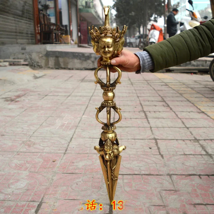 TOP COOL # Buddhism ghostdom FENG SHUI Horse head King Kong drop exorcism God magic pestle Weapon talisman  67CM