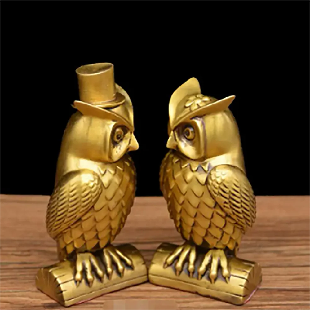 Brass creative copper ornaments owl home crafts ornaments