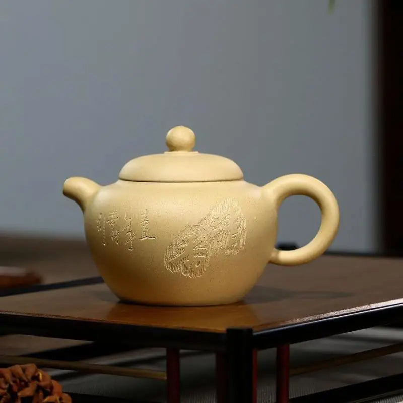 Zisha Teapot Yixing Handmade Pot Kung-fu Teaware  Purple Clay Drinkware For Puer Green Black Chinese Tea Green Clay Charm Pot