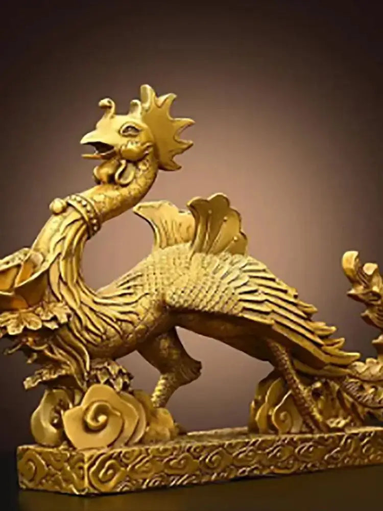 Pure Copper Phoenix Ornament Mascot Home Living Room Bedroom Decoration Craft Wedding Gift