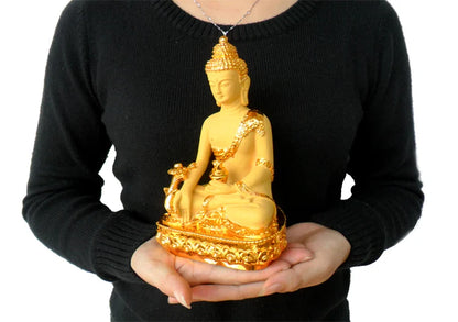 Special Offer-GOOD Buddhism HOME family lobby Effective protection gold the Medicine Buddha FENG SHUI Buddha statue -FREE SHIP