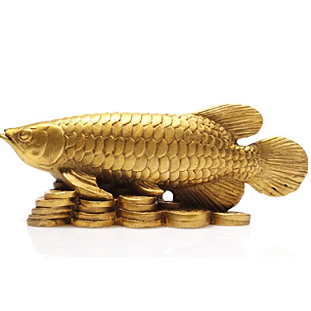 Copper fish ornaments auspicious wealth arowana Zhaocai Cai Wang cause May there be surpluses every year.