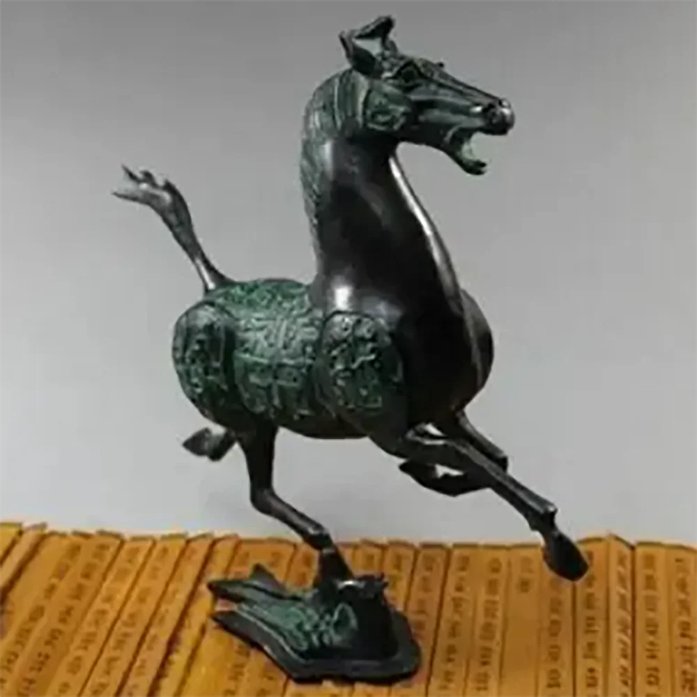 Chinese Bronze Statue Ma Fei Swallow Character
