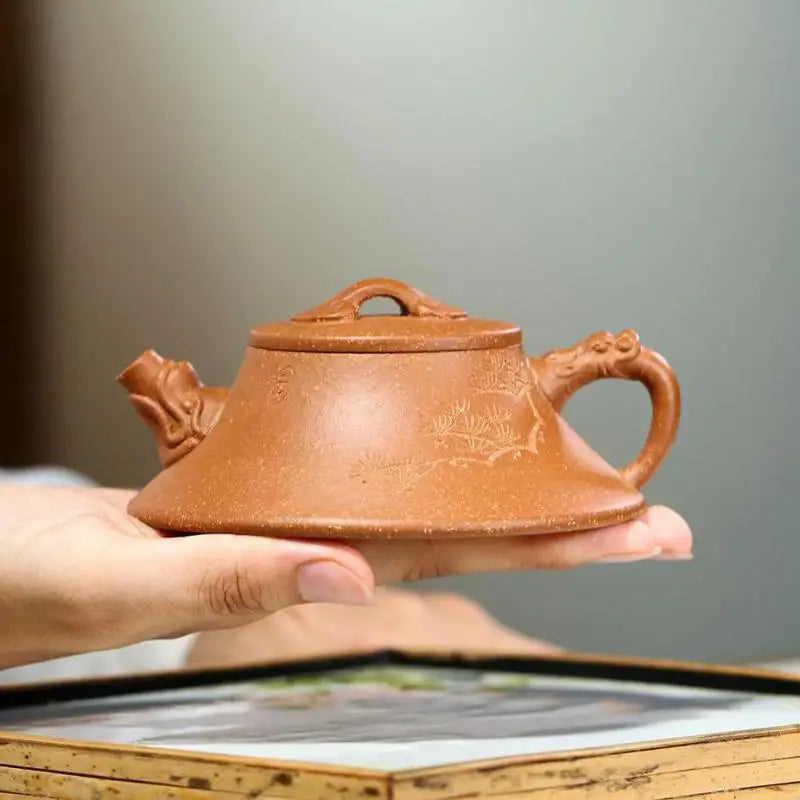 Handmade Kung-Fu Teaware, Sloping Mud, Wind Zisha Teapot, Purple Clay, Drinkware for Puer Green and Black Chinese Tea