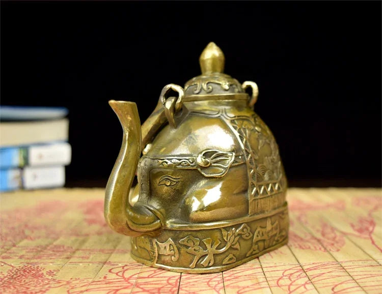 Seni Dekorasi Kerajinan Pot Tembaga Sebagai Ornamen Zhaocai Ornamen Kuningan Kecil Gajah Ornamen Kerajinan Tua Antik Lainnya P