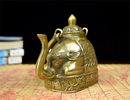 Seni Dekorasi Kerajinan Pot Tembaga Sebagai Ornamen Zhaocai Ornamen Kuningan Kecil Gajah Ornamen Kerajinan Tua Antik Lainnya P