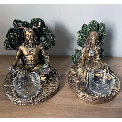 Mythology Celtic Goddess Statue Resin Candle Incense Cernunnos Candlestick Furniture Desktop Decor Crafts Figurine Collectibles