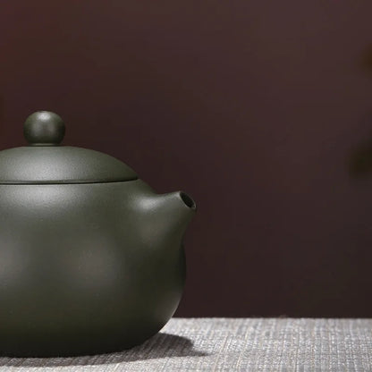 Zisha Teapot Yixing Handmade Pot, Kung-Fu Teaware, Purple Clay Drinkware for Puer Green Black Chinese Tea Green Xishi Carving