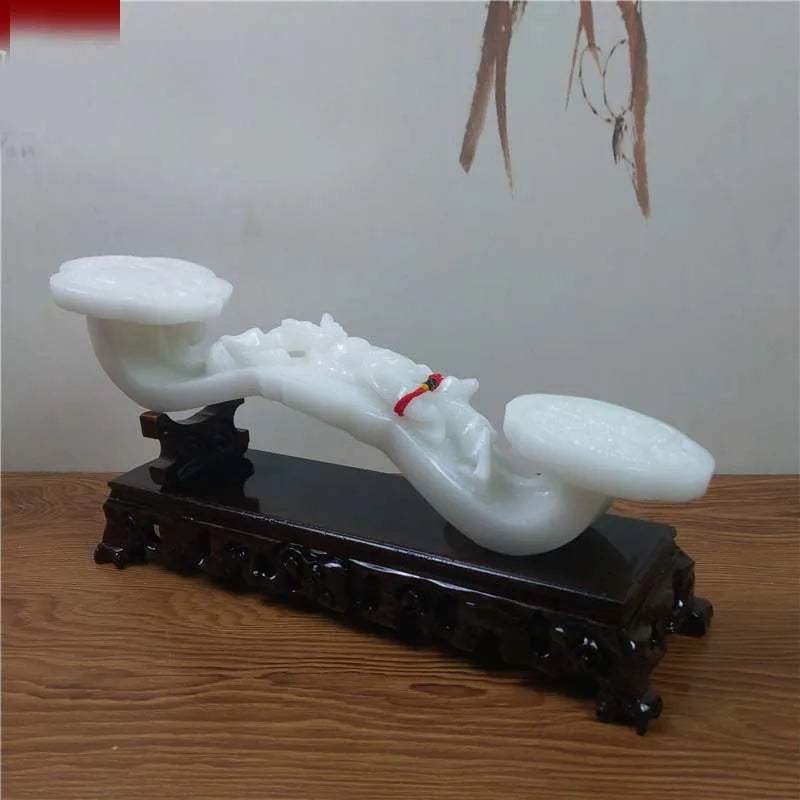 bring in wealth and treasure home office business FENG SHUI Talisman Money Drawing LUCKY white jade RUYI PI XIU Sculpture statue