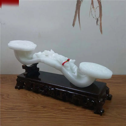 bring in wealth and treasure home office business FENG SHUI Talisman Money Drawing LUCKY white jade RUYI PI XIU Sculpture statue