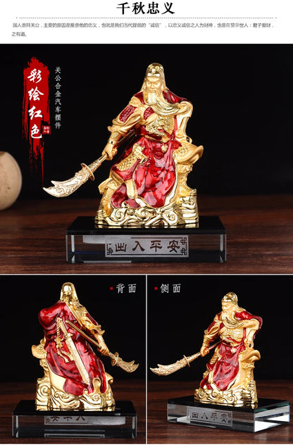 GOOD HOME OFFICE Company SHOP CAR TOP Efficacious Money Drawing thriving business GUAN GONG Buddha FENG SHUI BRASS art statue
