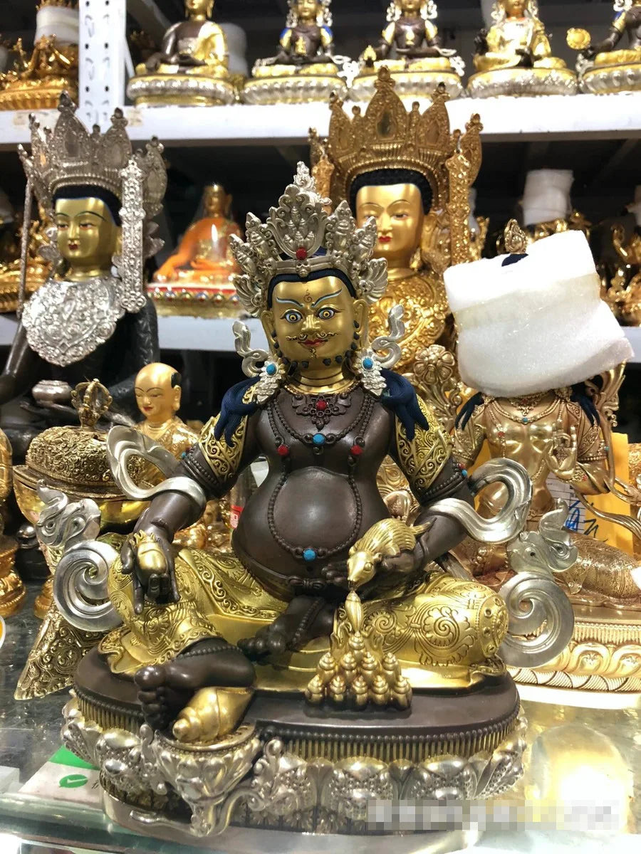 Wholesale Buddhist supplies high grade Jambhala Yellow fortune god Buddha statue thriving business Money Good luck 30cm large