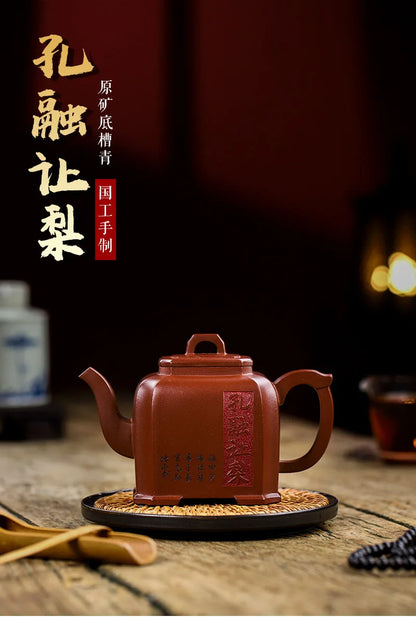 Hand Throwing Bronze Hanwa Teapot with Qinzhou Nixing Pottery Clay 80cc-120cc for Puer Tea Black Tea  Yixing Teapots