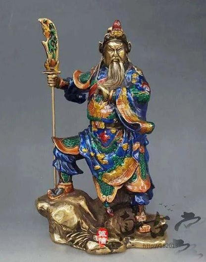 auspicious GUAN GONG ART statue # efficacious Talisman #color Painting Money Drawing Martial god of wealth bronze GUAN DI statue