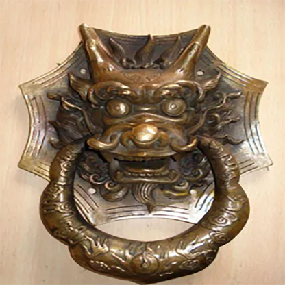 Copper Brass CHINESE crafts decoration NICE Chinese Bronze Dragon Head Door Knocker 10"