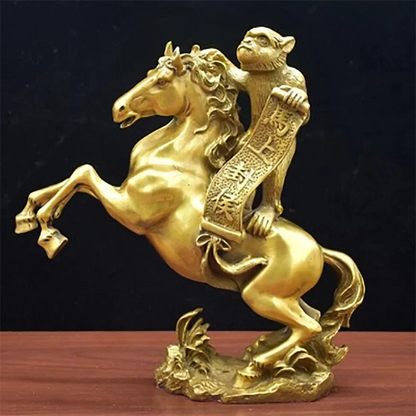Chinese Monkey Zodiac Animal Statue Bronze Horse Decoration Living Room Yuanbao Fengshui Decoration Immediately Seal Marquis