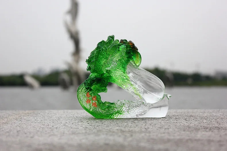 Coloured glaze cabbage ornament Prosperity crafts business gift