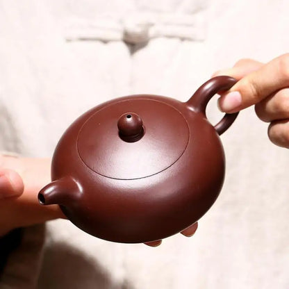 Zisha Teapot Yixing Handmade Pot Kung-fu Teaware  Purple Clay Drinkware For Puer Green Black Chinese Tea Purple Vermilion