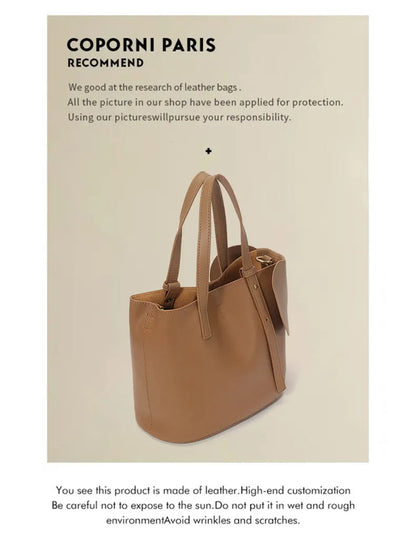 Women's Large Capacity 2024 New Genuine Leather Women's Bag Tote Bag Women's Handheld Crossbody Bag