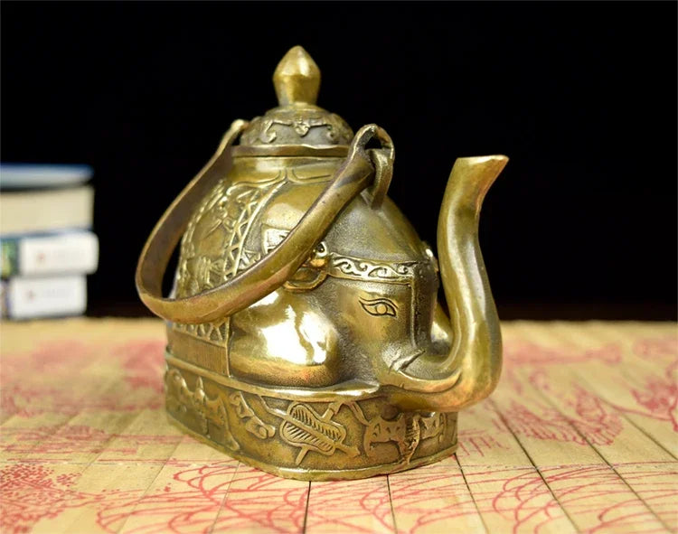Seni Dekorasi Kerajinan Pot Tembaga Sebagai Ornamen Zhaocai Ornamen Kuningan Kecil Gajah Ornamen Kerajinan Tua Antik Lainnya P