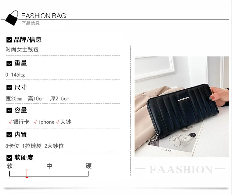 Woman Black Stripe Clutch Bag Solid Pure Color Ladies Dinner Wallet Purse Toted Fashion Female Party Banquet Elegant Handbag