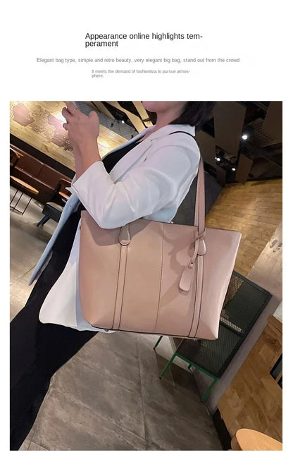 Female 2024 new euramerican style oil wax contracted leather shoulder of b/l ladies hand bags