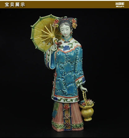 Shiwan doll master of fine ladies of ancient figures decorated handmade ceramic crafts business gift ladies