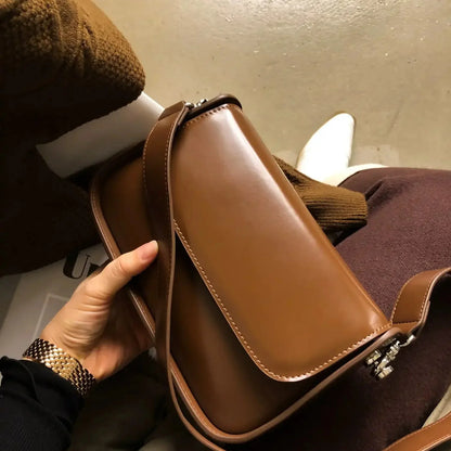 Genuine leather designer crossbody women's new popular retro versatile shoulder bag
