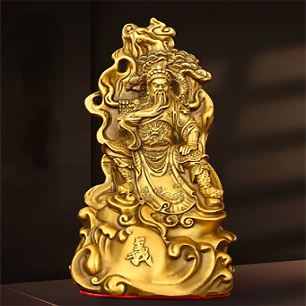 Chinese Guan Gong Full Copper Ornaments Small Home Decoration Accessories Copper Office Desk Decor
