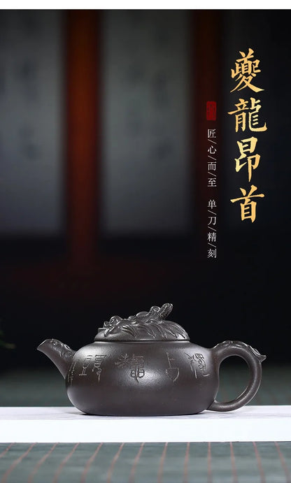 Yixing Purple Clay Pot, Dragon Head Pot, Handmade Teapot Factory Direct Sales Wholesale One Piece Dropshipping Goods