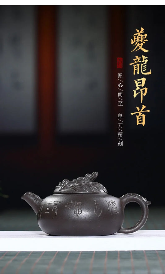 Yixing Purple Clay Pot, Dragon Head Pot, Handmade Teapot Factory Direct Sales Wholesale One Piece Dropshipping Goods