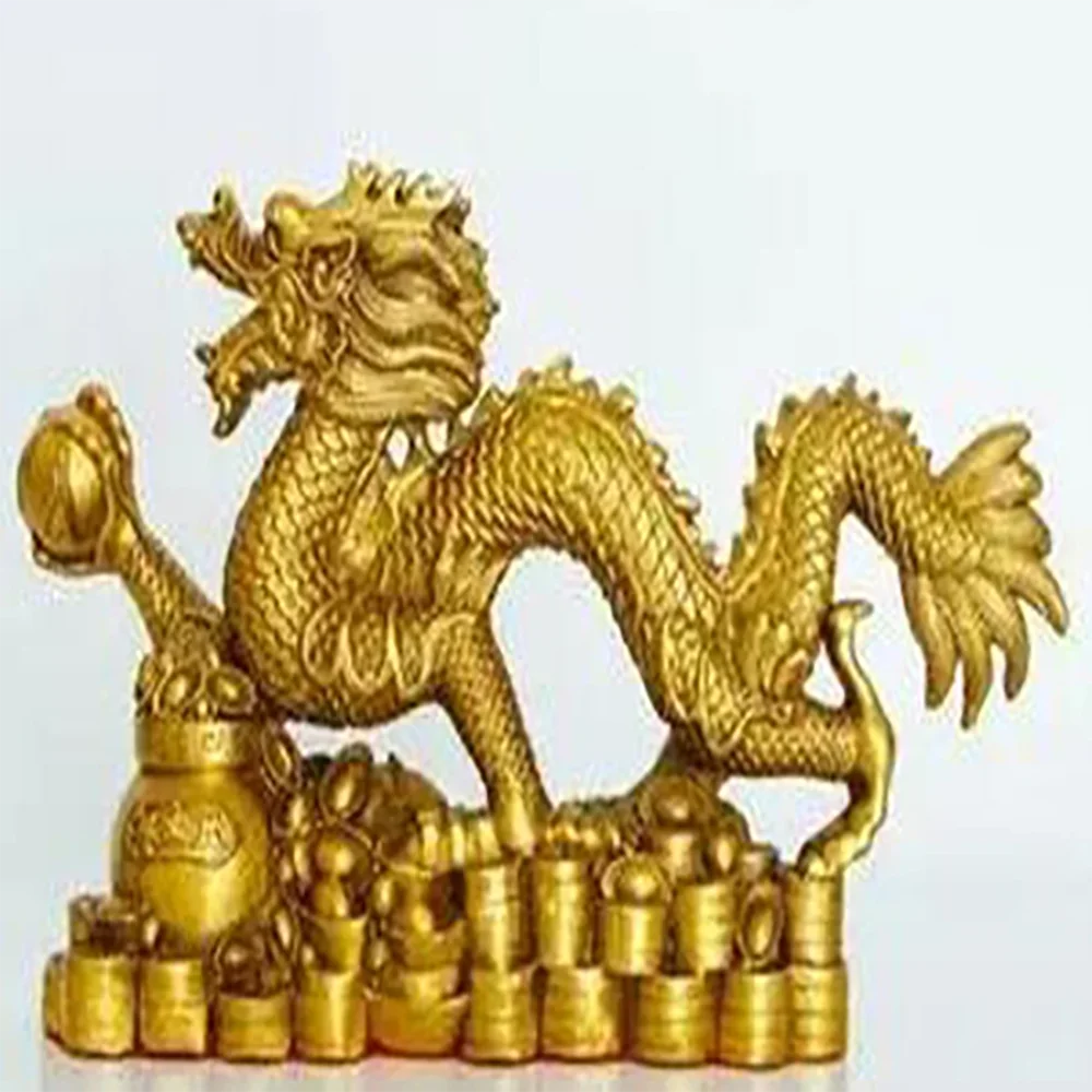 Copper dragon ornaments pure copper dragon auspicious cloud dragon gourd dragon zodiac dragon home office decoration crafts