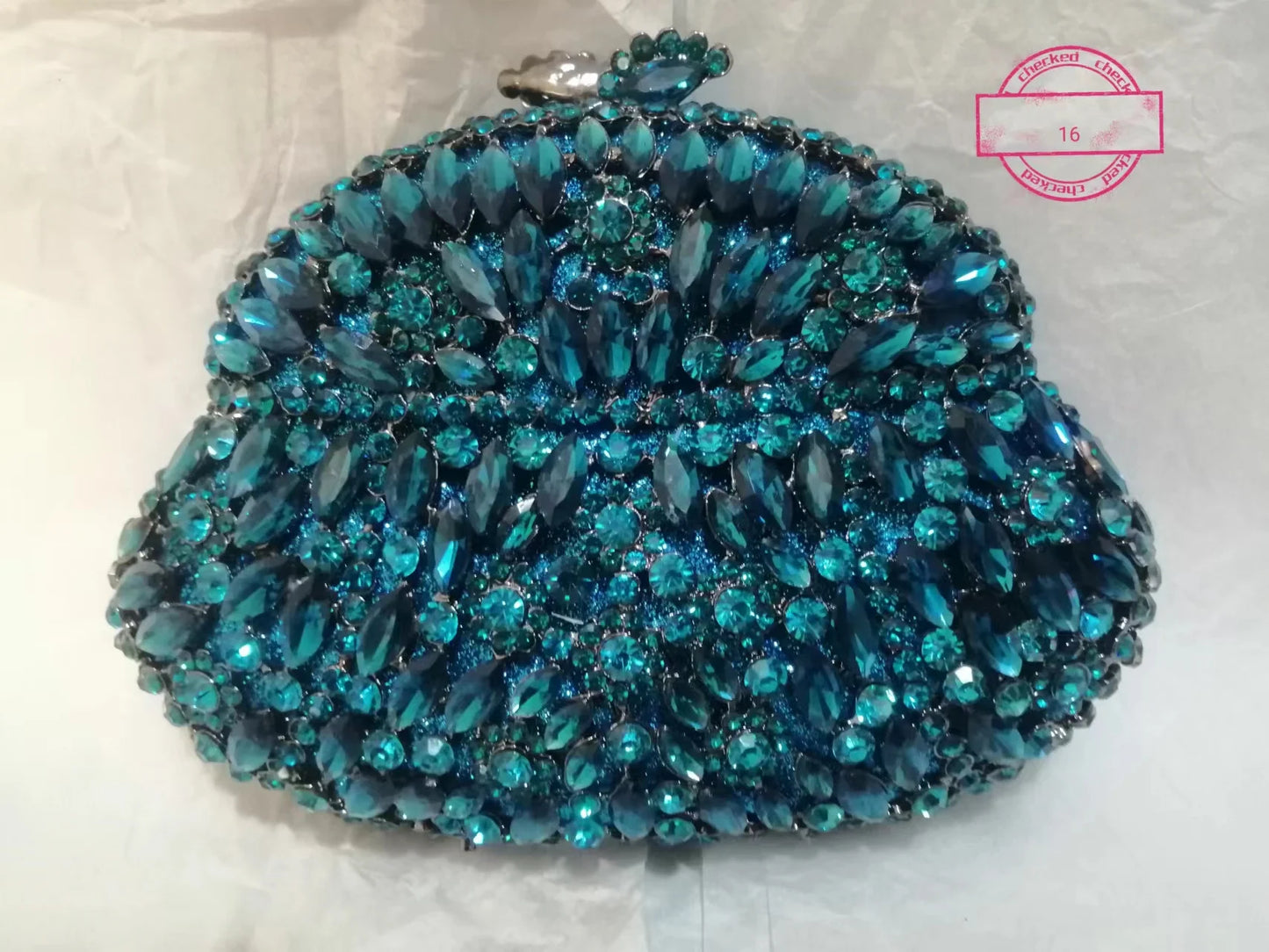 Woman Blue Diamond Formal Dinner Purse Cocktail Prom Bridal Rhinestone Animal Shape Handbags Wedding Party Crystal Female Bags