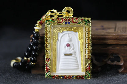 Thailand Tibet efficacious Chantiver CHONG DI Buddha gold foil Amulet Pendant Protect safety ward off evil spirits avoid danger