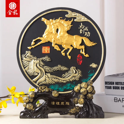 China Leader National gift- HOME office TOP decoration thriving business efficacious Mascot FENG SHUI Sculpture HORSE art