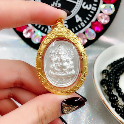 50% OFF Asia Thailand Temple four-faced Buddha figure effective Amulet Pendant GANESH God of wealth Amulet good luck talisman