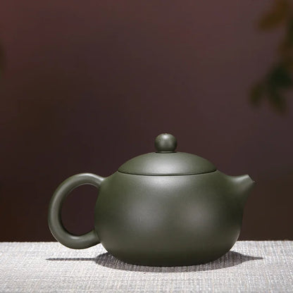 Zisha Teapot Yixing Handmade Pot, Kung-Fu Teaware, Purple Clay Drinkware for Puer Green Black Chinese Tea Green Xishi Carving