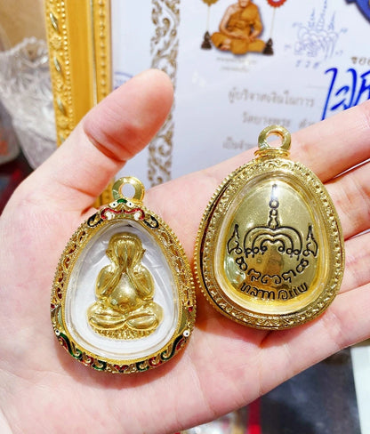 Southeast Asia Thailand Temple talisman bring wealth money GOOD LUCK BLESS safe health YAN MIAN FO Buddha Pendant Amulet A4