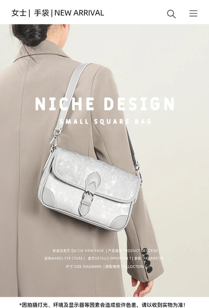 2024 New One Shoulder Fashion Stick Retro Chinese Style Small Square Bag Underarm Bag Crossbody Bag