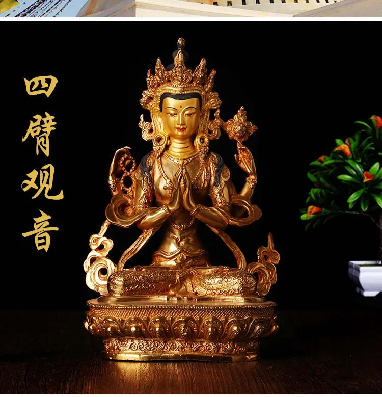 Wholesale Buddha #- GOOD HOME OFFICE House Protection Talisman- Buddhist gilding Hayagriva Buddha brass statue