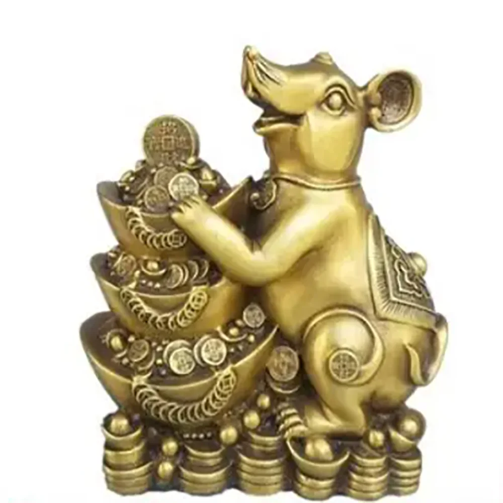Copper Statue Copper mouse ornament, copper cornucopia, copper gourd, copper Ruyi, copper Yuanbao, mouse ornament