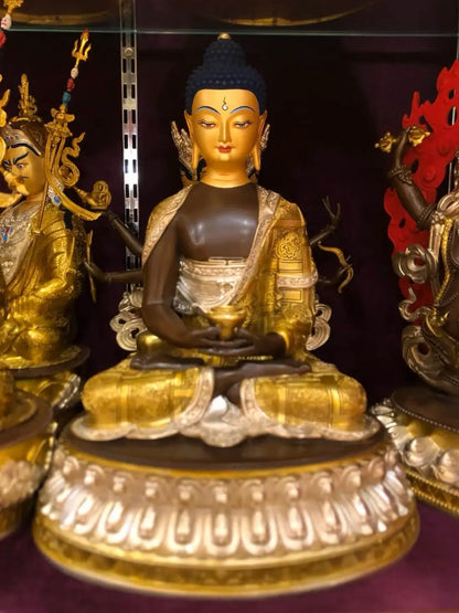 30cm large Wholesale Buddhist Item TOP GOOD gilding copper Amitabha Mitukpa Buddha statue HOME family protection worship Buddha