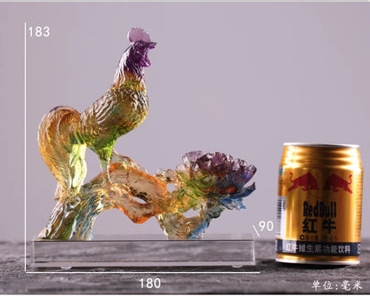 Coloured glaze Rich Ruyi Chicken Ornament