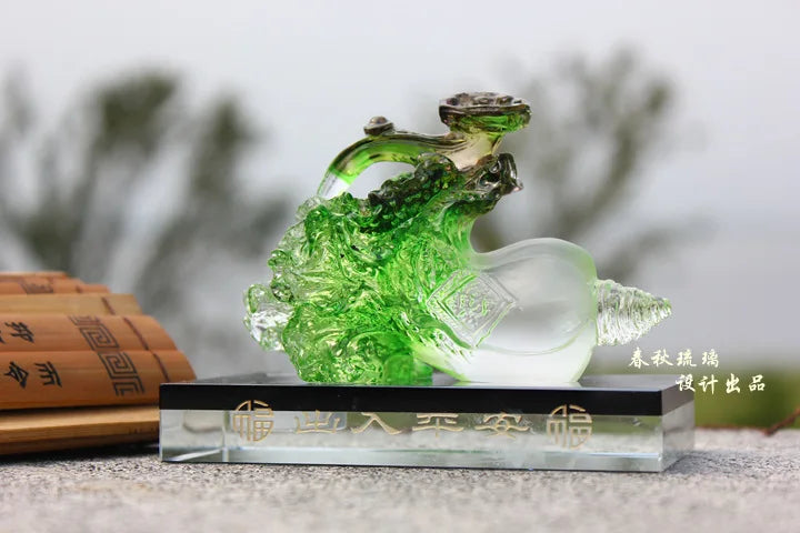 Emerald Cabbage Jade Ruyi ancient Coloured glaze ornaments Gift