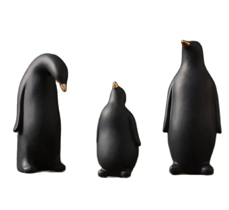 Resin penguin crafts living room creative furnishing modern simple home decoration for free shipping