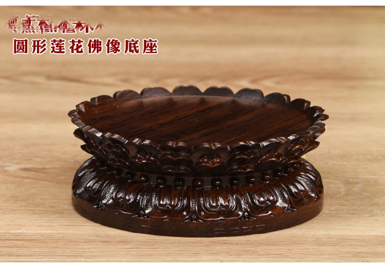 Special Offer - HOME Temple Buddhist talisman Worship the Buddha statue + ebony wood Lotus flower Tantra Base  19CM TALL