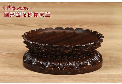 Special Offer - HOME Temple Buddhist talisman Worship the Buddha statue + ebony wood Lotus flower Tantra Base  19CM TALL